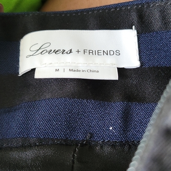 Lovers and friends Tailored high Waisted shorts Blue And Black Stripes - Picture 5 of 6